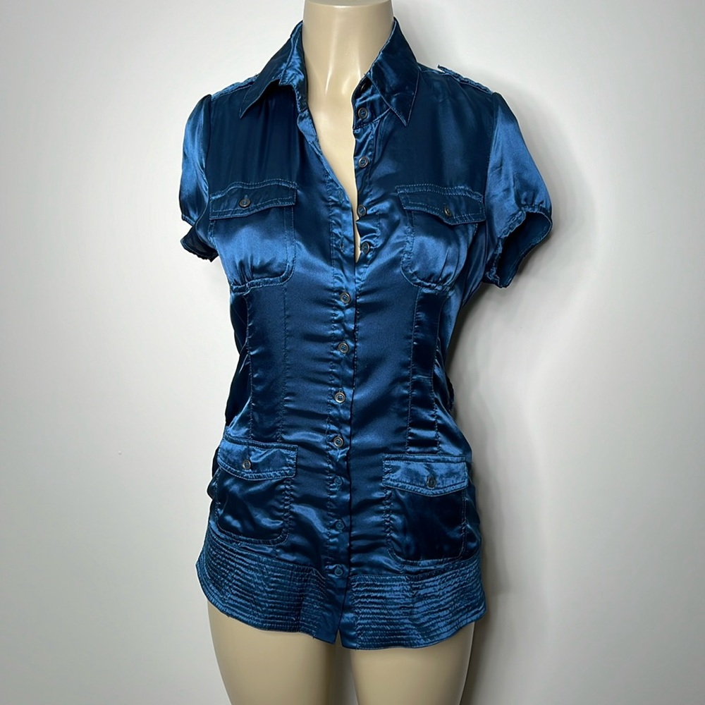 Edge clothing medium blue satin dress